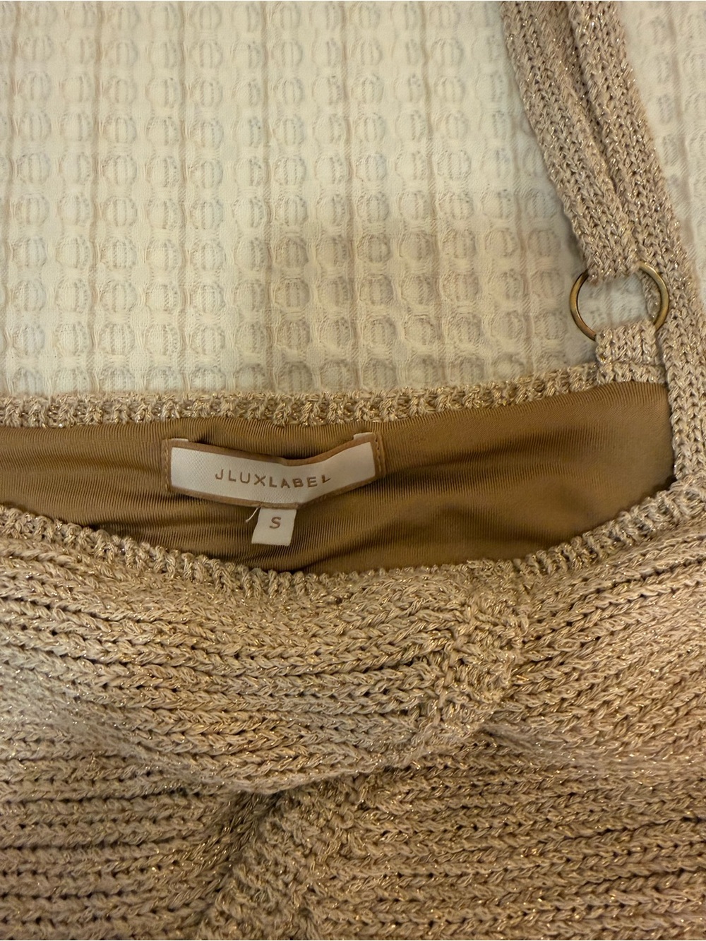 JLUXLABEL Beige Ribbed Knit Maxi Skirt set - Picture 7 of 9